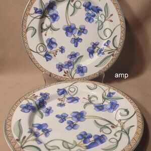 Dansk Umbrian Flowers (Lot of 2) Salad Plates (9") EXCELLENT!